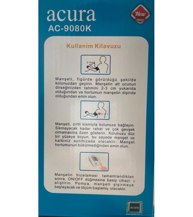 Acura AC-9080K Türkçe Konuşan Koldan Ölçer Tansiyon Aleti Acura AC-9080K Türkçe Konuşan Koldan Ölçer Tansiyon Aleti